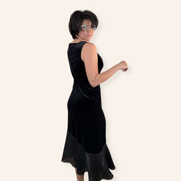 Mermaid A symmetrical Velvet Dress Black Size 12 - Picture 4 of 6